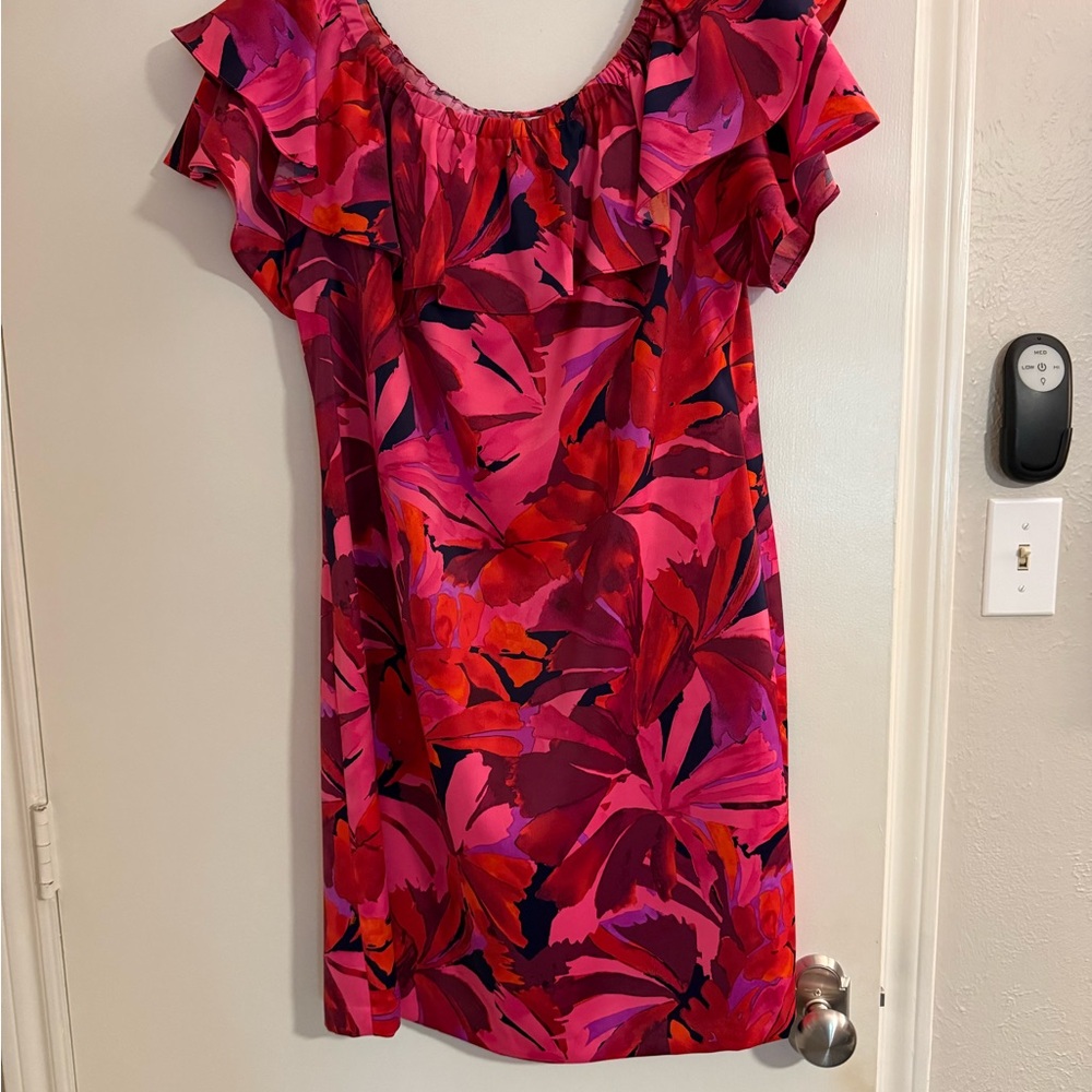 Vibrant Floral Off-Shoulder Dress